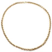 HALLMARKED 9CT GOLD FANCY LINK CHAIN NECKLACE