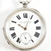 EDWARDIAN HALLMARKED SILVER POCKET WATCH & ALBERT CHAIN