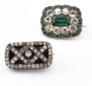 TWO 19TH CENTURY PASTE SET BROOCH PINS