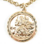 HALLMARKED 9CT GOLD ST CHRISTOPHER PENDANT NECKLACE