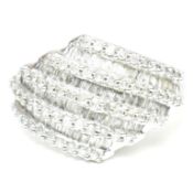 HALLMARKED 9CT WHITE GOLD & DIAMOND CLUSTER RING