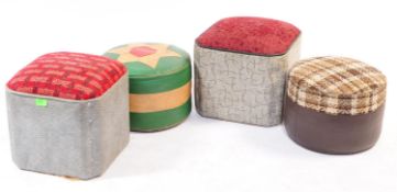 COLLECTION OF MID CENTURY RETRO FOOTREST POUFFES