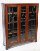 EARLY 20TH CENTURY 1930S ART DECO STAINED GLASS BOOKCASE