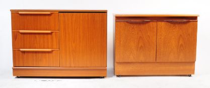 BRITISH MODERN DESIGN - TWO TEAK VENEERED SIDEBOARDS