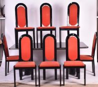 CARDEN P. A. STYLE LACQUERED DINING TABLE W/ EIGHT CHAIRS