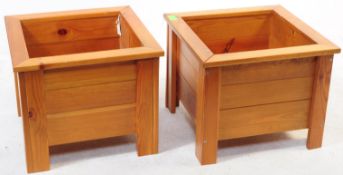 PAIR OF 20TH CENTURY WOODEN PLANTERS