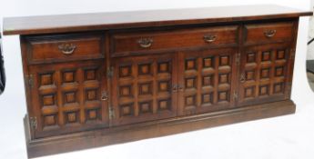 YOUNGER - MID CENTURY 1970S TOLEDO OAK SIDEBOARD