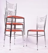 SET OF FOUR VINTAGE 20TH CENTURY CHROME & RED DINER CHAIRS