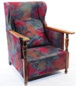 VINTAGE 20TH CENTURY LOW LOUNGE WING BACK ARMCHAIR