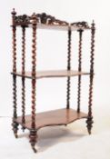 VICTORIAN 19TH CENTURY WALNUT WHATNOT ETAGERE