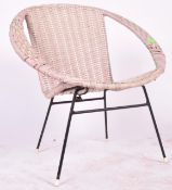 MID CENTURY SATELLITE WOVEN RATTAN CHAIR