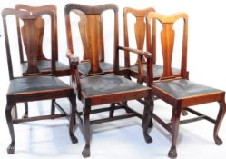 SET OF SIX EARLY 20TH CENTURY MAHOGANY VASE BACK