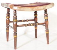 19TH CENTURY HITCHCOCKS NEEDLEPOINT EBONISED VANITY STOOL