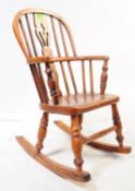 19TH CENTURY ELM CHILDS WINDSOR ROCKING CHAIR