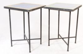 TWO VINTAGE 20TH CENUTRY TILE TOP MOROCCAN OCCASIONAL TABLES