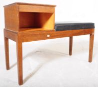 BRITISH MODERN DESIGN - GOLDEN OAK TELEPHONE HALL TABLE SETTLE