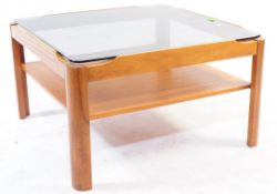 BRITISH MODERN DESIGN - RETRO MID CENTURY GLASS & TEAK TABLE