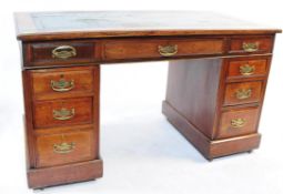 19TH CENTURY VICTORIAN MAHOGANY TWIN PEDESTAL DESK