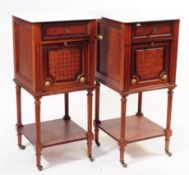 PAIR OF VINTAGE 20TH CENTURY MARBLE TOP BEDSIDE CABINETS