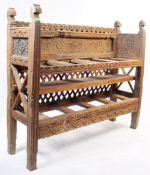 EARLY 20TH CENTURY CARVED HARD WOOD MOROCCAN RUG STAND