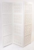 CONTEMPORARY WHITE FRETWORK FOLDING ROOM DIVIDER