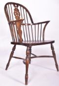 VICTORIAN 19TH CENTURY ASH & ELM HOOP BACK WINDSOR CHAIR