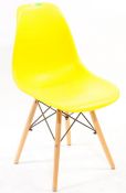 CONTEMPORARY YELLOW MOULDED PLASTIC DINING CHAIR