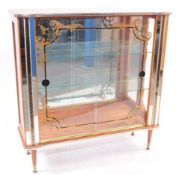 MID CENTURY 1950S GLASS & MIRROR BACKED CHINA DISPLAY CABINET