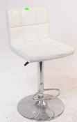 CONTEMPORARY WHITE VINYL KITCHEN BAR STOOL