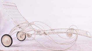 VINTAGE 20TH CENTURY WHITE PAINTED GARDEN LOUNGER