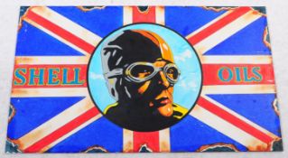 SHELL OILS - HAND PAINTED ADVERTISING BOARD