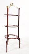 EDWARDIAN BRASS & MAHOGANY CAKE STAND