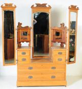 EDWARDIAN 1900S SATIN WALNUT BATWING DRESSING TABLE