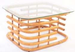 BRITISH MODERN DESIGN - 20TH CENTURY BAMBOO & GLASS TABLE