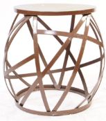 VINTAGE 20TH CENTURY BROWN METAL OCCASIONAL TABLE