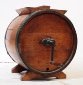 VINTAGE EARLY 20TH CENTURY OAK BUTTER CHURN BARREL TABLE