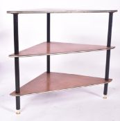 BRITISH MODERN DESIGN - MID CENTURY THREE TIER CORNER WHATNOT