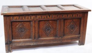 17TH CENTURY CARVED OAK COFFER