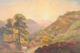 19TH CENTURY OIL ON CANVAS LANDSCAPE PAINTING