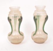 KRALIK - PAIR OF ART NOUVEAU CZECH BOHEMIAN STUDIO VASES