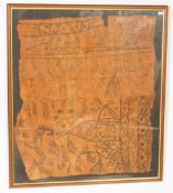 EARLY 20TH CENTURY NATIVE AMERICAN TEXTILE HIDE PANEL