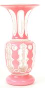 19TH CENTURY BOHEMIAN OVERLAY CUT FLARE VASE