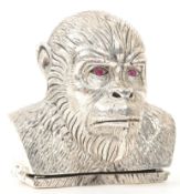 VINTAGE 20TH CENTURY SILVER PLATE GORILLA VESTA CASE
