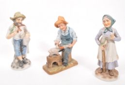 COLLECTION OF THREE CERAMIC BISQUE FIGURES
