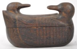 20TH CENTURY CARVED WOODEN DUCK BOX