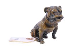 19TH CENTURY BRONZE MODEL OF A BULL DOG