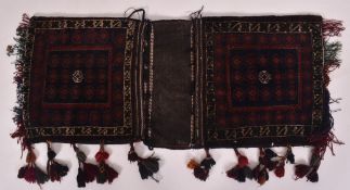 VINTAGE 20TH CENTURY AFGHAN RUG CAMEL SADDLE BAG