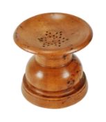 19TH CENTURY TREEN CARVED WOOD POUNCE POT