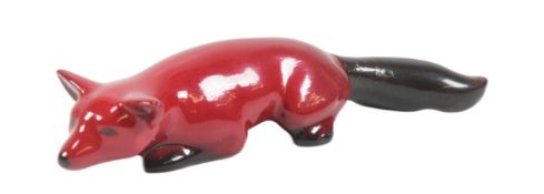 ROYAL DOULTON - FLAMBE - 'STALKING FOX' CERAMIC FIGURE