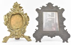TWO EARLY 20TH CENTURY GILT METAL PHOTOGRAPH FRAMES